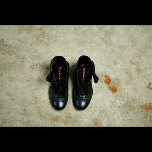 Prada America's Cup High Top Sneaker, Black (Nero)